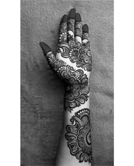 Fusion Sketch Idea On Front Hand Mehndi Design